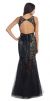 Lace Bodice Mermaid Mesh Skirt Long Formal Prom Dress back in Black